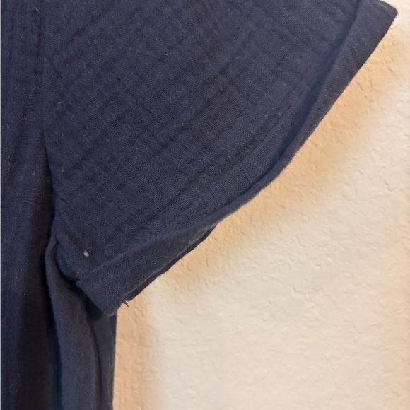 Talbots Blue Midi Sundress V-Neck Short Sleeve Front Tassel Tie Size SP - Picture 5 of 7